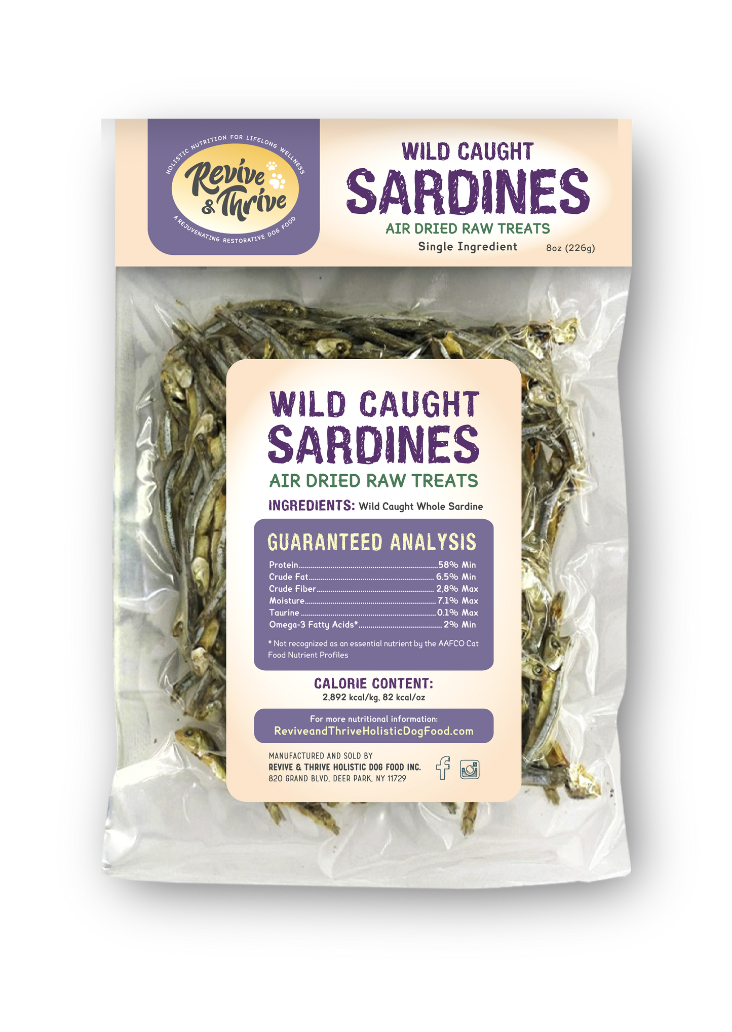 Wild Caught Air-Dried Sardines 8oz